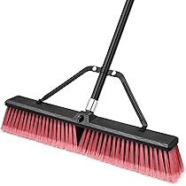 KeFanta Balai à pousser de 45,7 cm pour extérieur - Balai robuste avec manche de 160 cm de long pour terrasse, allée, garage, cour, patio, entrepôt, nettoyage des sols en béton