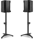 Pyle Supports Pieds D’Enceinte Télescopiques Réglables 66-132cm - Base Triangulaire Robuste