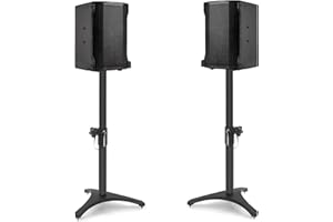 OUUTMEE Soporte de altavoz de altura ajustable entre 50,5 y 75 cm, soporte para altavoz de pie, ancho de la plataforma de carga: 13,5 a 22 cm, compatible con una amplia gama de modelos de altavoces