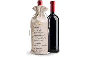 VELENTI Lev's Retirement Gifts for Men, Women - Elegant Wine Bottle Gift Bags Natural Cotton Funny Drawstring Teachers, Employees, Colleagues