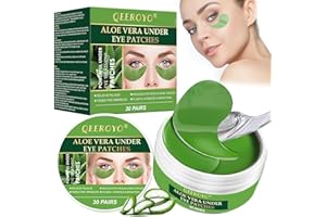 MROOBEST Mascara Para Los Ojos, Eye Patches, Parches Ojos Bolsas y Ojeras, Cuidado de ojos antiarrugas-aloe e hialurón, almohadillas antienvejecimiento para humectar, 30 pares