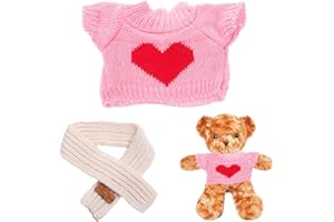 GETFACAI Bear Clothes, Build a Bear Clothes, Build a Bear, Bear Clothes and Scarf, Small Plush Bear Doll Costume, Fit Most 20cm Bears Make Your Own Plush Doll Outfits Accessorie