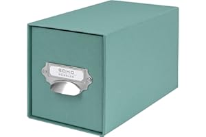 Rössler SOHO CD-Schubladenbox | Schubladen-Aufbewahrungsbox | Organizer mit Schublade | Storage Box | Aufbewahrung & Organisation | (BxHxT): 143 x 158 x 261 mm | 1 Stück | Farbe: Grün | Blau | Opal