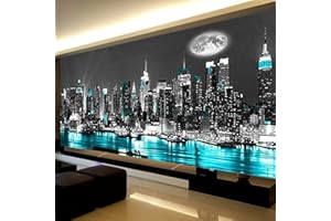TRAYOSIN Diamond Painting - Set di immagini per adulti, visione notturna della città, 5D, per adulti, con accessori per diamond painting, grande XXL, per camera da letto, soggiorno, decorazione (180 x 70 cm)