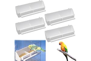 Sxutop - Cuenco para pájaros (4 unidades), diseño de jaula de plástico para colgar para alimentos, para loros, canarios, palomas, gorrión