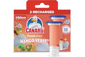 Canard® WC Fresh Disc Recharge Edition Limitée Tropical Adventure - Bloc Sans Cage Nettoyant WC - 2 Recharges, 12 Disques