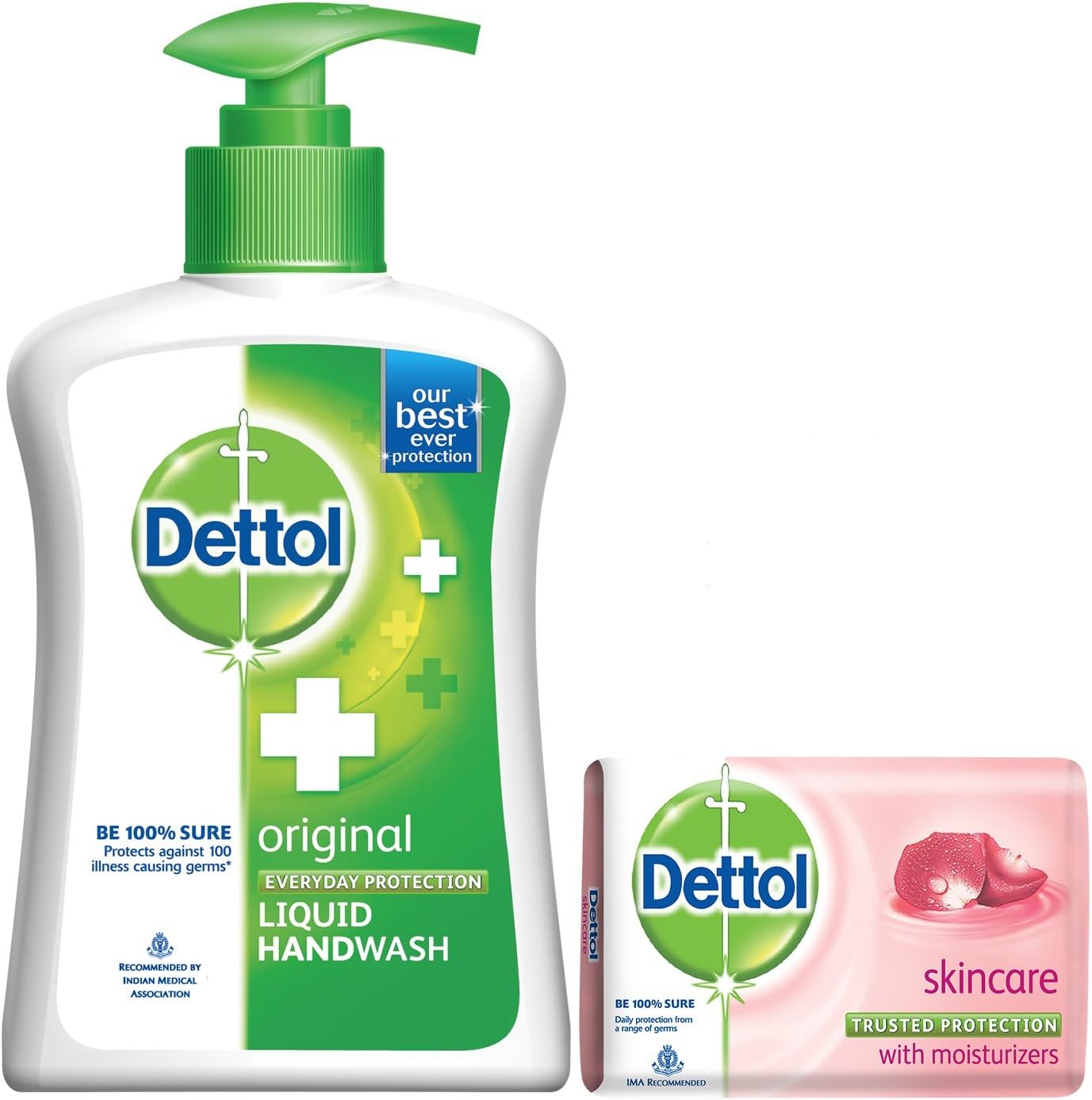 Dettol Liquid Handwash Jar with Pump, Original- 215 ml with Free Dettol Soap - 75 g