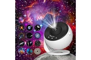 Projecteur Galaxie pour Chambre, Lomoo 13 Disques Films Planetarium Projecteur Étoiles, Rotation 360° HD et Minuterie