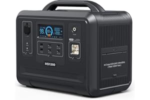 VDLPOWEREU Générateur Électrique Portable 1200W/960Wh, Centrale électrique avec batterie LiFePO4, 2x230V Prise CA avec UPS, Rechargé par des Panneaux Solaires, 1,5 Heures de Charge Rapide HS1200