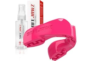 SAFEJAWZ Paradenti Sportivo e Spray disinfettante pacchetto Taglia Unica Contatto Completo per Tutti Gli Sport, tra Cui Rugby, MMA, Hockey, Kickboxing Arti Marziali e Boxe (Rosa, Adulto (12+ Anni))