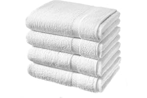 ZZZMRH Luxury pack of 4 Bath sheets 100% cotton Towels Bath sheet supersoft quick dry extra large bath towels, White bathsheets for Bathroom, Hotel and Travel, Gym, Spa (White)