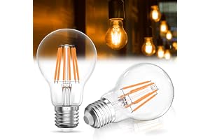 Luxvista Glödlampor LED E27 Varmvit 2200K, 8W A60 ES Dimbar Varmt Ljus 2200K Vintage Glödlampa LED Glödlampa, Dekorativ Retro Belysningsstil, Ljuskrona (2 Stycken)
