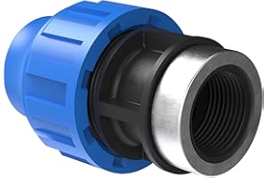 Kirchhoff Übergangsstück mit Innengewinde | Kunststoff | 32 mm x 1" | für HDPE Rohr | 3X 5X Fittings | Verschiedene Größen | DVGW geprüft | Trinkwasserqualität | Made in EU, schwarz, 984843317