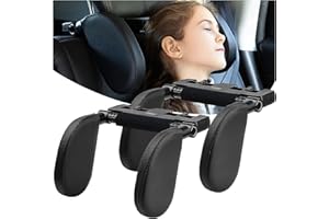 Aipwerer Kopfstütze Auto, Weichem Gedächtnisschaum,Einziehbare Abnehmbare Nackenstütze Autositz Seitliches Kopfstützkissen für Kinder Erwachsene, zum Schlafen (Schwarz×2, A05 PVC)