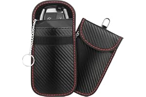Lot de 2 Portable Signal Blocage Faraday Pochette Sac, Diyife Anti RFID Clé Voiture, Pochette Anti RFID Cle Voiture, Protection Antivol Anti Piratage de Télécommande Véhicule