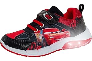 Disney Cars Light Up Trainers Boys Lightning McQueen Flashing Skate Sports Shoes LED Sneakers