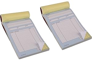 HOLBÉ 2 Pack of 50 duplicates,100 Pages Invoice Book A5 Size, Self Numbered/Easy to Tear/Waterproof Hard Cover/Spare seperator