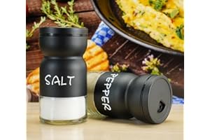 CCHONG Pack of 2 Salt and Pepper Shaker Salt and Pepper Pots Salt and Pepper Set Salt Shaker Salt Pot Kitchen Accessories (Black)