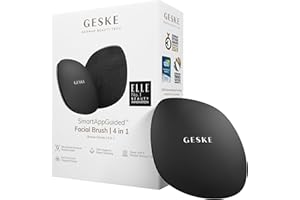 GESKE SmartAppGuided Cepillo facial | 4 en 1 | Cepillo de limpieza facial profesional | Cepillo facial de silicona para limpieza de la piel | Cuidado de la piel de rutina | Limpieza suave | Limpiador