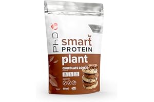 PhD Nutrition Smart Protein Plant poudre, Poudre protéinée vegan 500g Biscuit au chocolat - 18g de protéines, Shake protéiné pauvre en sucre et en calories, Poudre protéinée aussi pour la pâtisserie