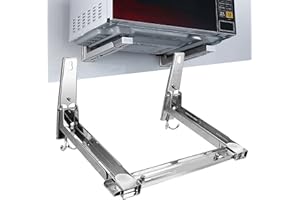 kangten Mikrowellenhalterung, Edelstahl Mikrowellen Regal Wandhalterung Einstellbar Mikrowelle Rack Multifunktion Küchen Regal 22 x 22 x 29.5 cm für Mikrowellen Grillofen Backofen