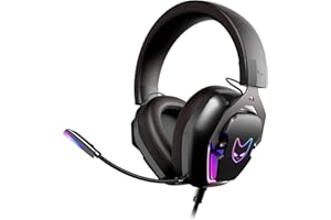 Oversteel - Phosphorus Auriculares Gaming 7.1, Cable USB, Micrófono Omnidireccional, Cancelación de Ruido, Jack 3,5mm y Luz RGB, Compatible con PC/PS5/PS4/Xbox/Switch, Negro