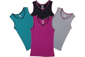 Buyless Fashion Camisetas sin Mangas para niños de algodón Suave, (Pack 4)
