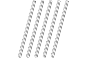 M METERXITY 5-Pack Fully Threaded Rod, M12x200mm 304 Stainless Steel Right Hand Thread Bar Studs for Furniture Anchor Bolts/Clamps/U-Bolts, Metric Threaded Screw