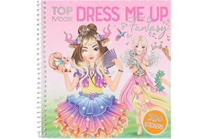 Depesche 12605 TOPModel Dress Me Up Fantasy Book with 24 Pages for Creating Horse Motifs Includes 11 Sticker Sheet, Multicoloured