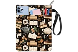 CRASPIRE Copertina per Libro da caffè Custodia Marrone per Libri in Tessuto Impermeabile Lavabile per Bevande Teiera Taccuino Tascabile con Cerniera e Tasca Frontale per Copertina Rigida Regalo