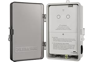 Suraielec Dual WiFi Pool Timer, 120/277V Individual Switches, 40 AMP, 1HP/2HP Heavy Duty Smart Timer, Independently Control Two 120/277V Devices, Indoor/Outdoor for Pool Pump, Water Heater, Spa