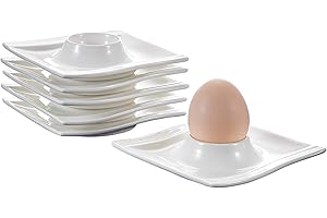 MALACASA, Série Flora, 12cs Coquetier Support Oeufs Porcelaine Design Moderne Service Petit Déjeuner