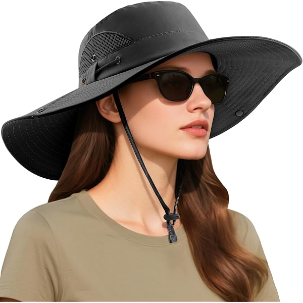 Chapeau De Soleil à Large Bord Avec Trou Pour Queue De Cheval - Hommes Et Femmes, Plage, Outdoor, 45 Cm