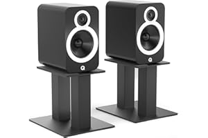 FREEAMG 1 Pair Desktop Speaker Stands, Universal Metal Speaker Stands with Vibration Absorption Pads up to 13KG, Desk Speaker Stand for Computer, Bookshelf(Regular)