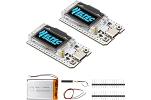 Binghe 2 pezzi LoRa V3 Board con 3000mAh Batteria Set, Meshtastic LoRa con 868MHz Antenna e OLED Display Schede di Sviluppo WiFi + BLE Scheda IoT dual core Compatibile con Arduino/Meshtastic