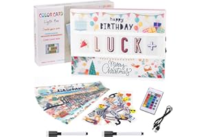 KIPERLINE Light Box, LED-Lichtbox mit Farbwechsel, 16 Farben, mit 351 Etiketten und 2 Markern für die Dekoration von Haus, Schlafzimmer und Büro.