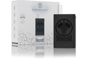 NORDDAMPF - WHERE THE CLOUDS RISE Norddampf HAMMAH Kräuter Vaporizer | Kompakter Premium Verdampfer für Kräuter | Hybrid-Heiztechnologie | 1600mAh Akku | 30s Aufheizzeit | Isolierter Luftweg | 5 Temperaturstufen | DEEP BLACK