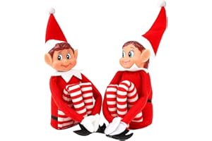 Gifts by L Naughty Elves Set – Boy & Girl Couple 12 Inch Christmas Elf on the Shelf – Soft Body Vinyl Face Elves Behaving Badly – Christmas Decorations, Family Fun & Play, Toys for Kids