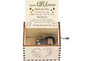 Blumuze Mama Geschenke, Muttertagsgeschenke Holz Hand Kurbel Spieluhr Weihnachten Geburtstag Geschenke für Mama, Mama Geburtstagsgeschenk,Sie sind Meine Sonnenschein Spieluhr für Mama Muttertag