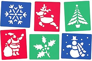 Major Brushes Lot de 6 pochoirs de Noël.