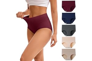 INNERSY Bragas Mujer Algodon Altas Braguitas Culotte Elástico Ropa Interior Suave y Cómoda Pack de 5