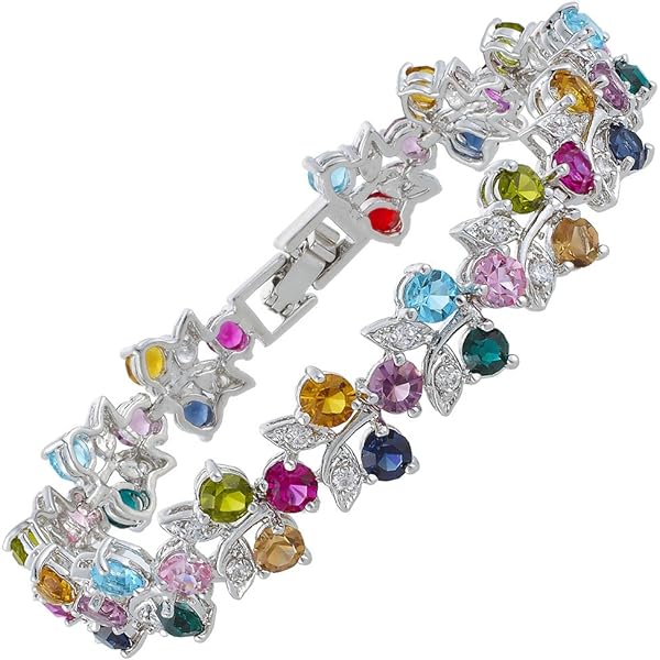 YAZILIND Übertriebene Zirkonia Halskette – Bunt, Kurz, Mit CZ Edelsteinen, Frauen Halsband