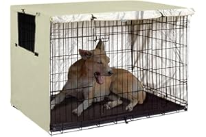 ZHONGKAIHUA Funda universal para jaula de perro de pulgadas, impermeable, resistente al viento, transpirable, doble jaula para cachorros, se adapta a la mayoría de cajas de perros, lavar a máquina y secar