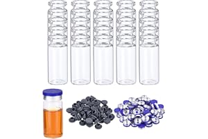 PATIKIL 10 ml glasflaskor, 200 st glasflaskor små glasflaskor tomma provflaskor mini klar med lock tätning gummipropp injekti