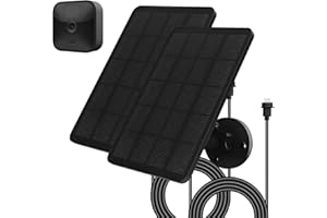 EVEREXCEED Solarpanel für Blink Kamera, 4W Solarmodul kompatibel mit Blink Outdoor 3 (3rd Gen), XT XT2 Kamera, Verstellbarer Halterung, 13,12ft Ladekabel, IP65 Wasserdicht, 2 Pack