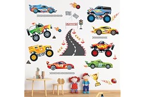 DECOWALL DS9-8083 Racing Car Wall Decals Boys Room Cars Vehicles Wall Stickers Baby Nursery Kids Bedroom Playroom Wall Décor