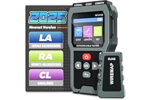 YGGYM Netzwerkkabeltester 350m Reichweite, 60V Schutz, RJ45 für UTP/STP. Prüft Durchgang, Kurzschluss, Kreuzung. Wiederaufladbar mit Beleuchtung 8128 (Grey)