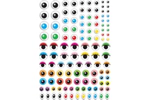 BI2L MÉGACRÉA Gommettes Yeux Couleurs de 0,8 à 2 cm 240 pièces