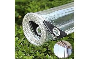 NIANXINN Lona Transparente Exterior,Lona PVC Impermeable de Plástico con Ojales,Resistente a Rotura y a Lluvia Muebles de Terraza Toldo,Cubierta Jardines Plantas,Cortinas de Gazebo (1.8x3.5m/5.9x11.5ft)