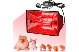 Asfrode Rotlichtlampe Wärmelampe für Küken, 175W Kückenlampe Automatische thermostatisch Heizlampe Hühnerstall Infrarotlampe Ferkellampe Wärmelampe Tiere Hühner Infrarot Heizstrahler